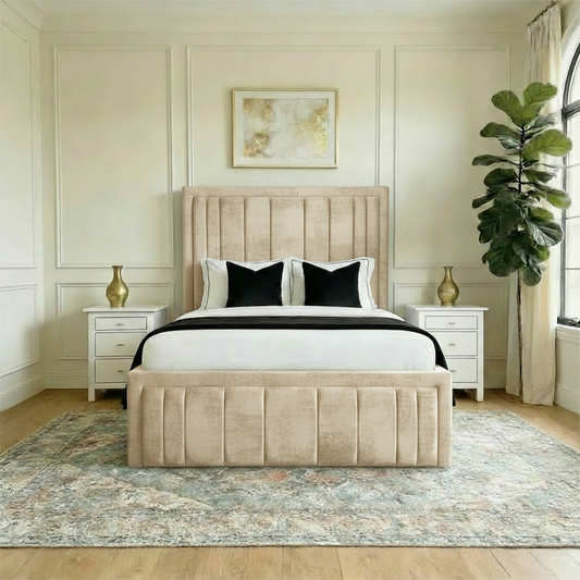 2026 Cannes Bed Frame with Optional Storage Almond Coniston