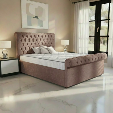 Berlin Upholstered Ottoman Bed - Mauve Naples