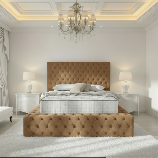 Ambassador Upholstered Ottoman Bed - Pink Coniston