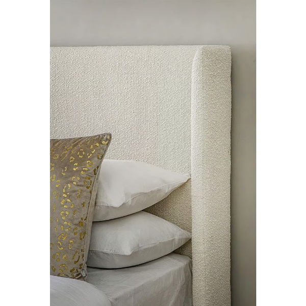 Boucle Wingback Bed